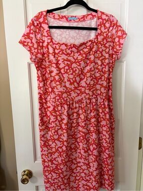 J. McLaughlin Women’s Pink & Red Printed Scoop Neck Dress